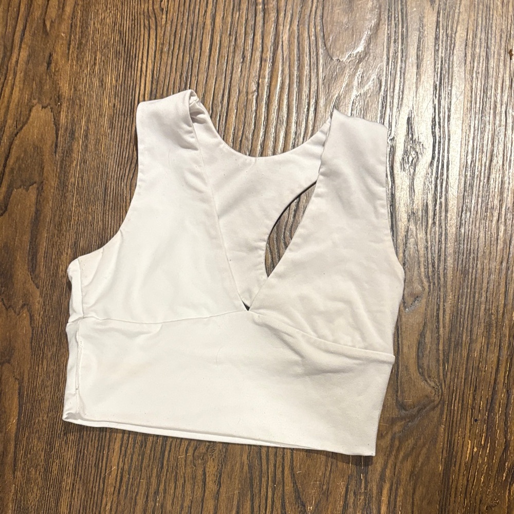 Elegant Cream Sleeveless Crop Top